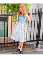 【chille anap】花柄フレアスカート/GRY