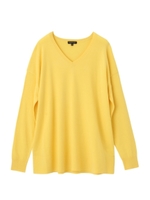 セミAラインVネックニット/イエロー(032)
