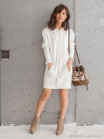 バックプリント　 ロングパーカー/GY