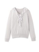 フリルプルオーバーニット/ライトオレンジ(066)