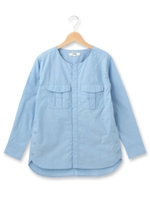 サイドボタンデザインプルオーバーシャツ/オフホワイト(003)