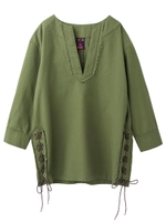 LACE UP SHIRT/オリーブ