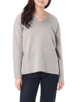 【AZUL ENCANTO】ダブルフェイスVネックチュニックプルオーバー/KHA