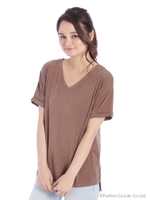 ピーチモダールタックＴシャツ/ボルドー