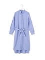 ベルト付きオックスシャツワンピース/ライトブルー(091)