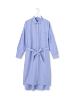 ベルト付きオックスシャツワンピース/ライトブルー(091)