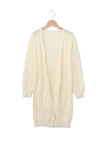 畦ニットロングカーディガン/ネイビー(093)