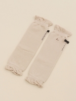 レースアップJQリボン付きレッグウオーマー/ベージュ