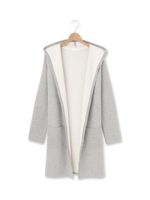 Wフェイスニットフーデッドカーディガン/ベージュ系(054)