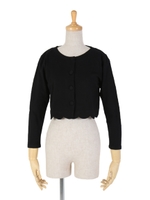 【F i.n.t】くるみ釦スカラップカーディガン/BLACK