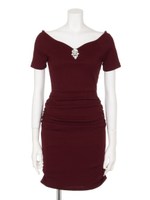 オープンハートネックミニワンピ/ブラック