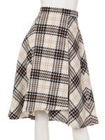 チェックフレアスカート/ホワイト