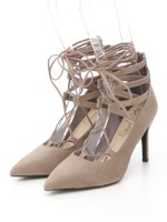 レースアップパンプス/ベージュ