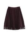 レースプリーツスカート/ワイン(070)