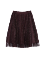 レースプリーツスカート/ワイン(070)