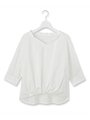異素材タックブラウス/ホワイト(001)