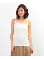 胸元レースジャージキャミソール/ホワイト(001)