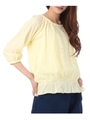 楊柳レース&ペプラムブラウス/レモンイエロー(031)