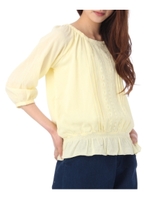 楊柳レース&ペプラムブラウス/レモンイエロー(031)