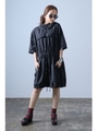 【AZUL by moussy】メモリータフタマウンテンパーカー風7分ワンピース/BLK