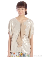 【OUTLET】シャイニースムースカットソー/ゴ-ルド