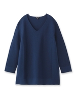 【VERY4月号掲載】[L]Vネック切替プルオーバー/ホワイト(001)