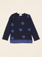 ドット刺繍長袖Tシャツ/ライトグレ-