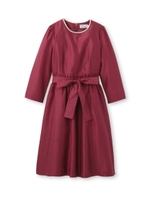 パールシャンタン調ワンピース/ボルドー(064)