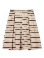 VITAPAボーダータックフレアスカート/ベージュ(352)