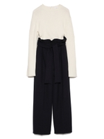 ベルト付ニットドッキングオールインワン/WHT