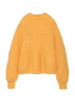 モヘア混畦編みニットプルオーバー/GRY