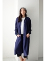 【AZUL by moussy】リブカラーロングコート/NVY