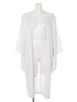 レース切替ロングカーデ/ブラック