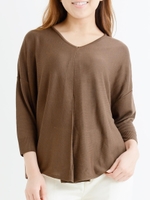 ポンチョ風Vネックニット/エクリュ