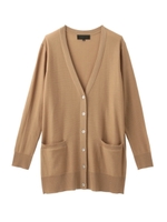 [L]Vネックウールニットカーディガン/ブラウン(042)