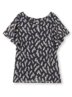 〔洗える〕フェザープリントシャツ/ブラウン系(144)