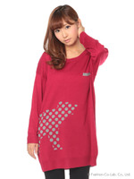 【OUTLET】ドットチャーリーインターシャニット/ピンク