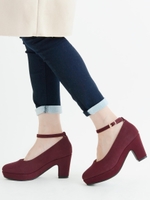 アンクルストラップパンプス/ボルドー