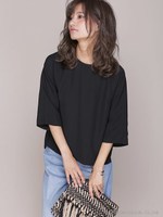 ダブルクロスドルマンブラウス/ブラック