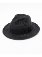 天然草中折れハット/ブラック(019)