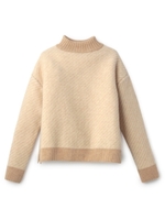 [L]ラムウールジャカードクロップドニット/ナチュラル(550)