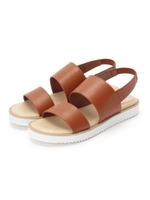 ダブルベルトフラットサンダル/ブラック(019)