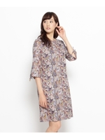 袖ドロストリバティワンピース/パープル(183)