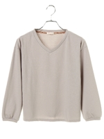 ◆Vネックカットソープルオーバー/ブラック