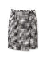 [L]ビッググレンチェックラップスカート/ネイビー(293)