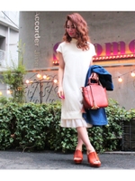 【CHILLE】【chille anap】裾ジョーゼットフリルワンピース/グレー(006)