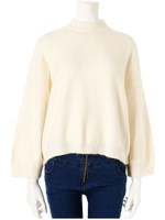 ドロップショルダーニットトップス/ブラック