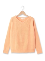 静電気防止Vネックニット/ベビーピンク(071)