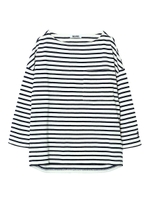 DROP SHOULDER STRIPED TOP/ベージュ