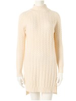 ケーブル編みニットワンピース/ホワイト